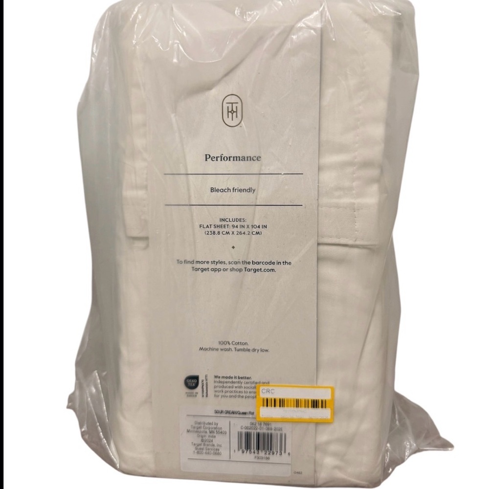 Threshold White Performance Flat Sheet - Cotton Sateen - Picture 2 of 2